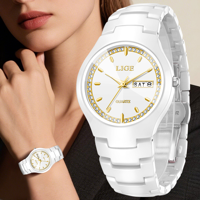 Vintage Fashion Complete - LIGE Ceramic Watch Elegant Women's Watch