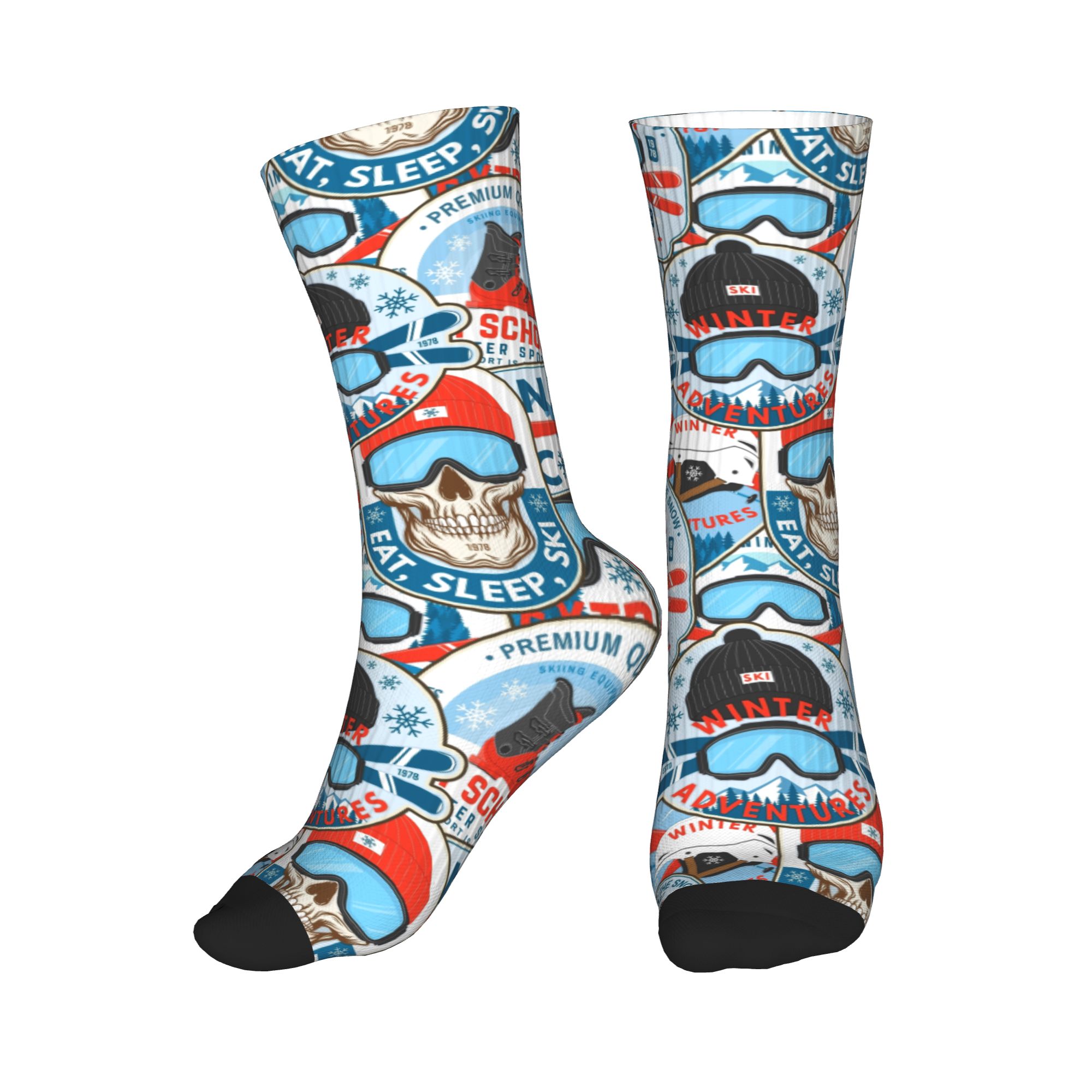 Vintage Fashion For Men - Vintage Red Blue Ski Club Seamless