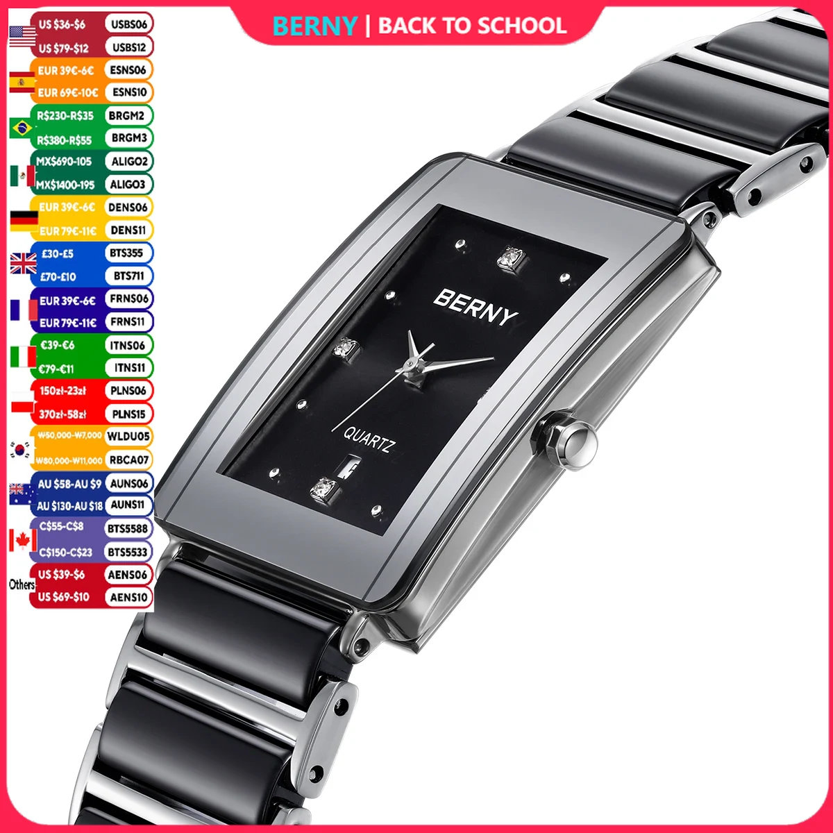 Vintage Fashion Complete - BERNY Ceramics Watches for Men Calendar