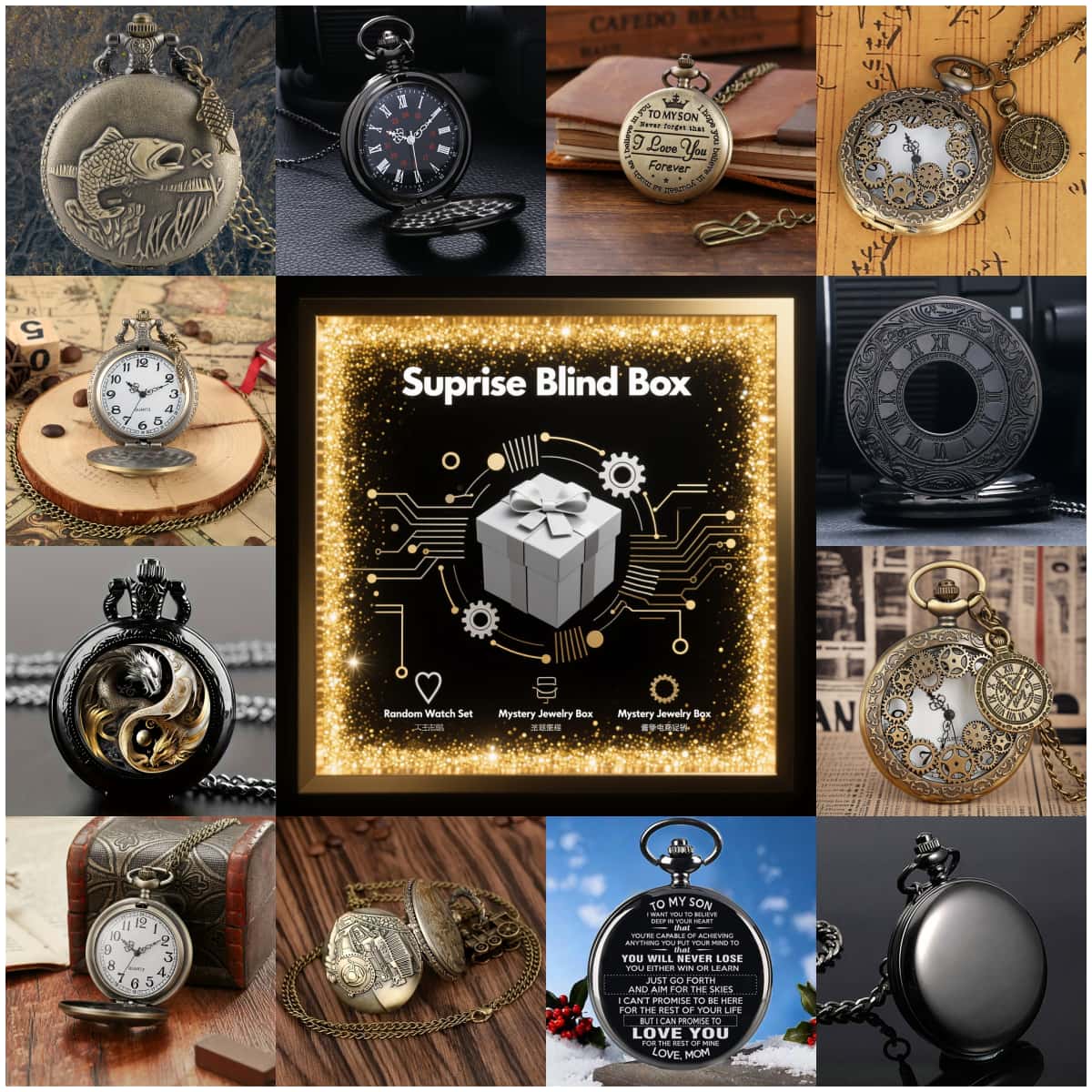 1PC Surprise Mystery Watch Bli - Vintage Fashion For Men recension och pris