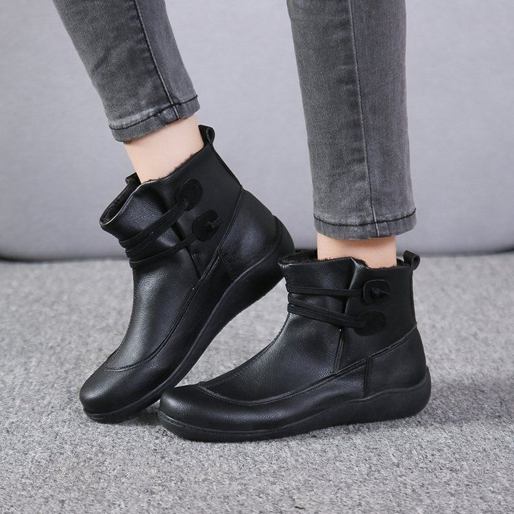 Women Vintage Round Toe PU Lea - Vintage Fashion For Men recension och pris