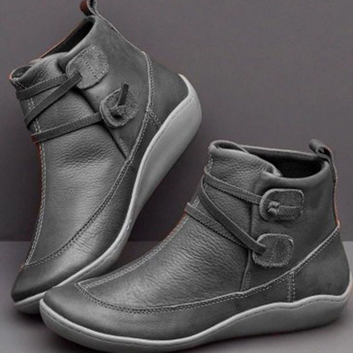 Women Vintage Round Toe PU Lea - Vintage Fashion For Men recension och pris