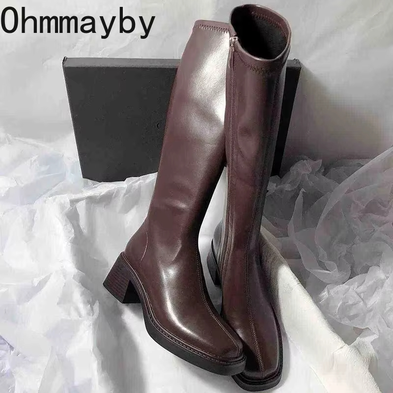 Vintage Thick Heel Women Knee  - Vintage Fashion Style recension och pris