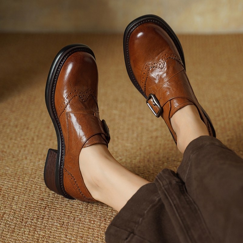 2027 New Buckle Brogue Shoes f - Vintage Fashion Style recension och pris