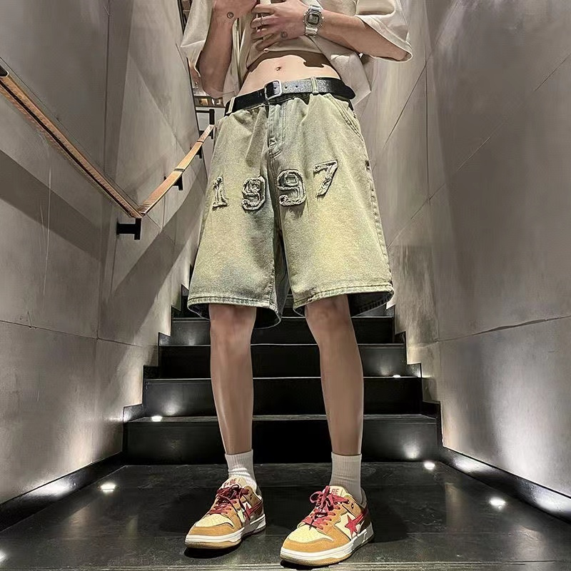 Men's Mud Color Denim Shorts 5 - Vintage Fashion Instagram recension och pris