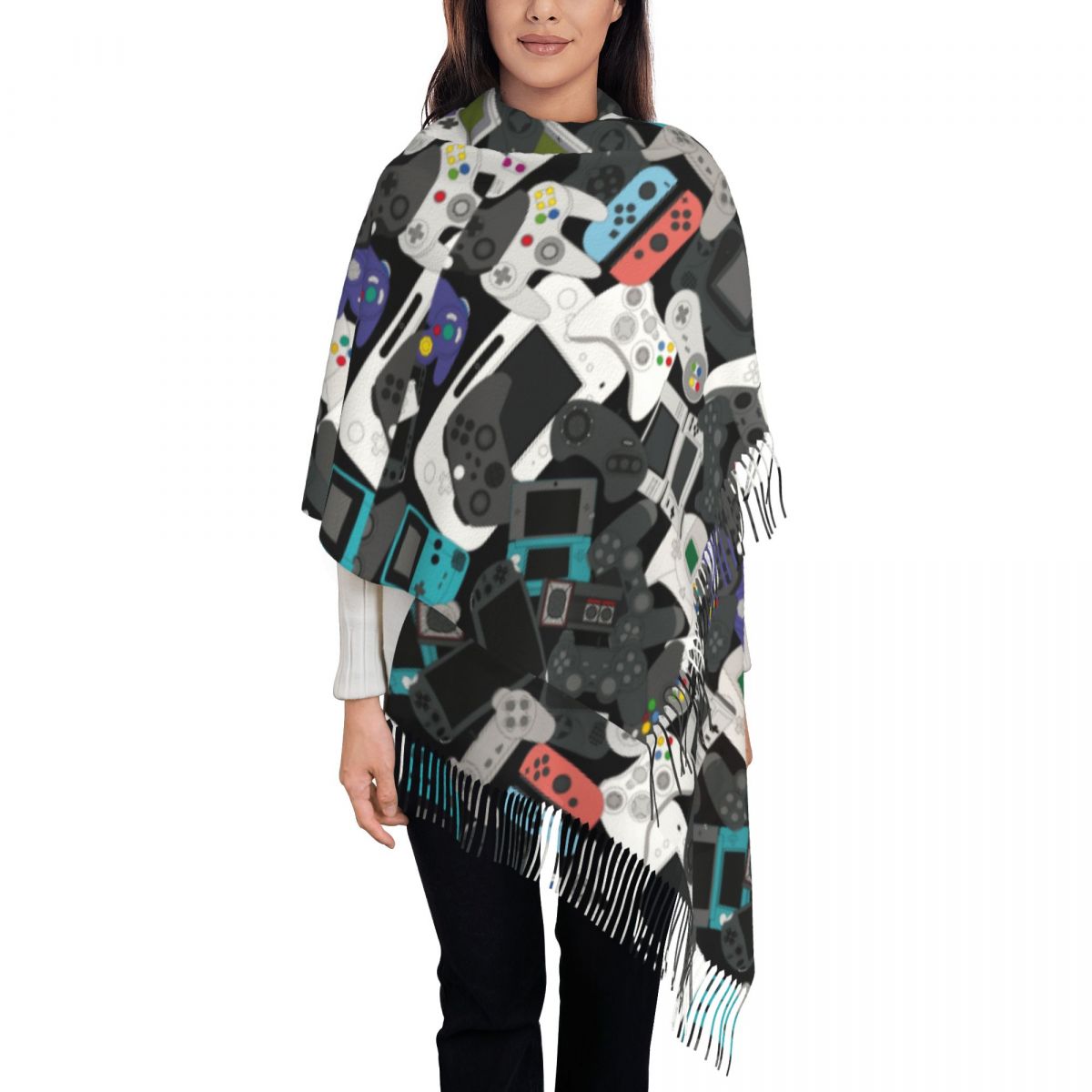 Gamer Controller Tassel Scarf  - Vintage Fashion Video recension och pris