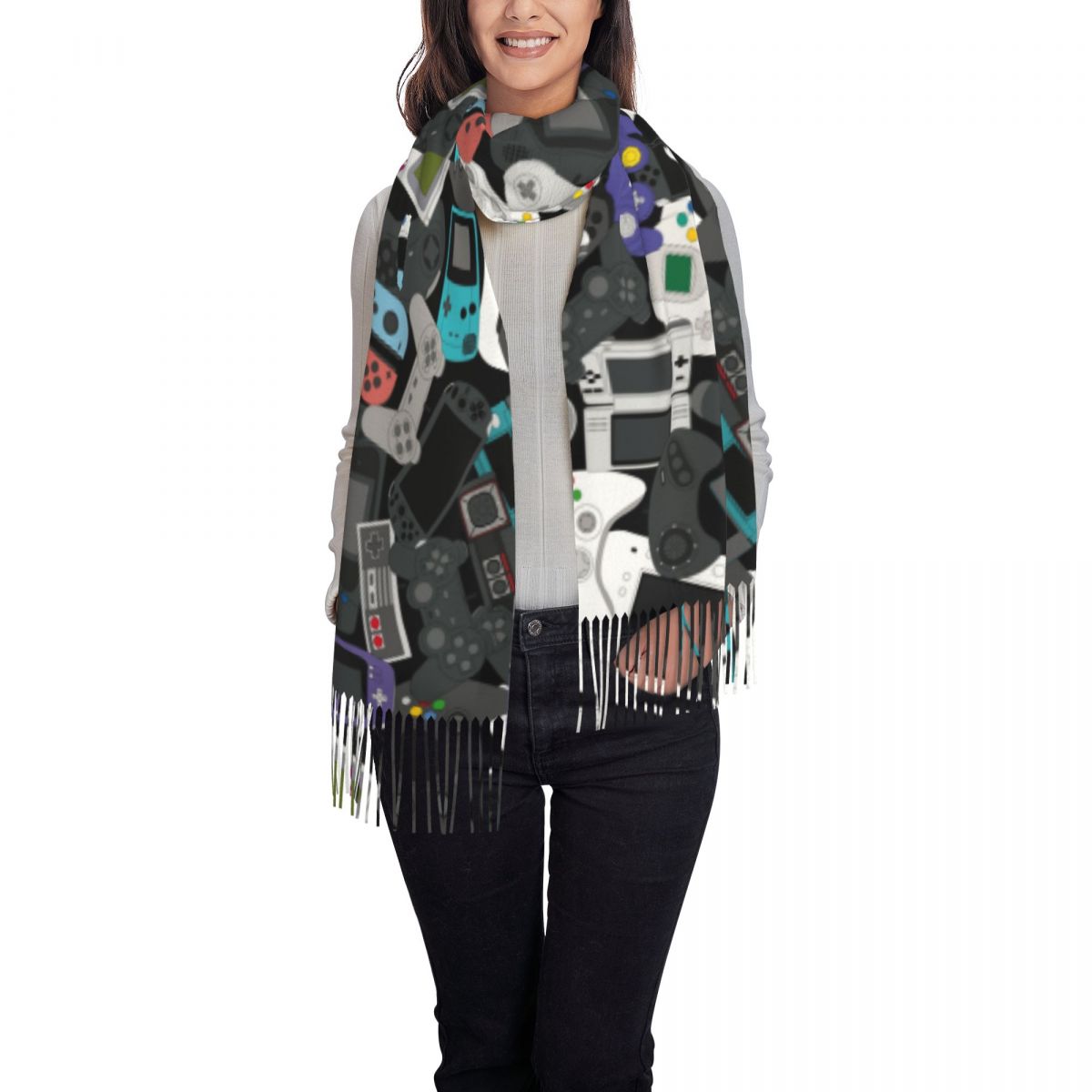 Gamer Controller Tassel Scarf  - Vintage Fashion Video recension och pris