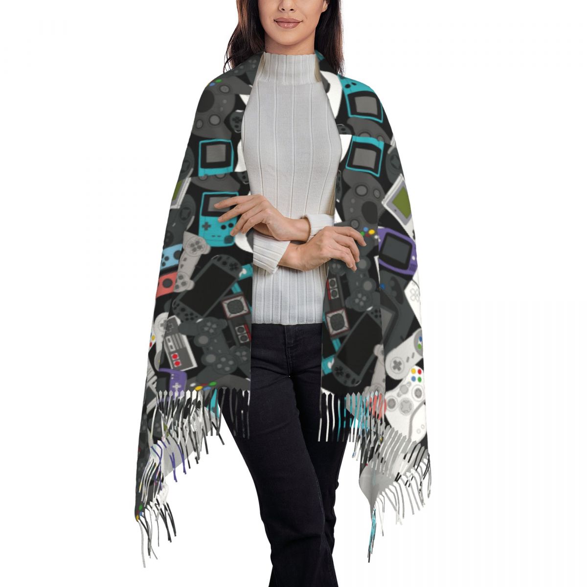 Gamer Controller Tassel Scarf  - Vintage Fashion Video recension och pris