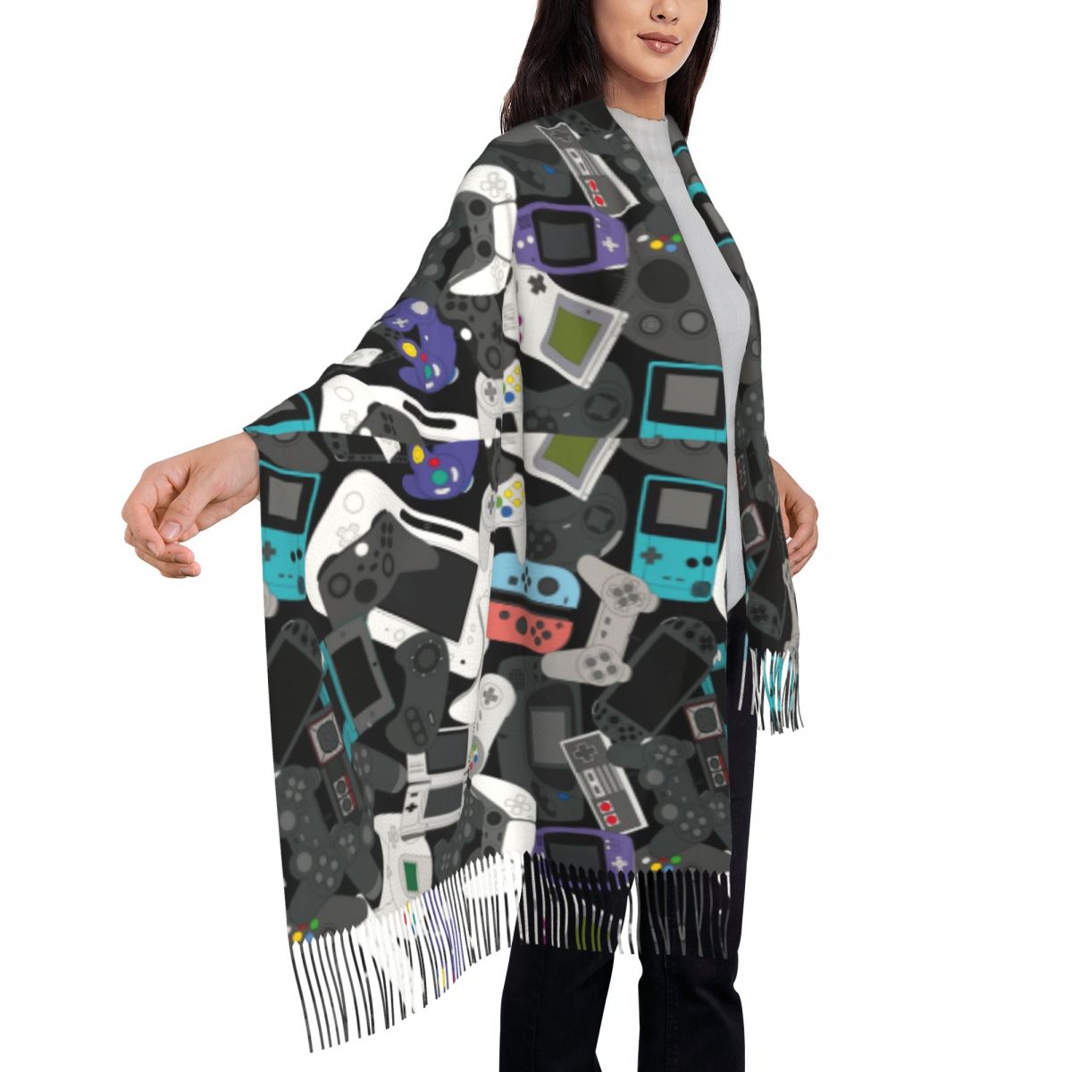 Gamer Controller Tassel Scarf  - Vintage Fashion Video recension och pris