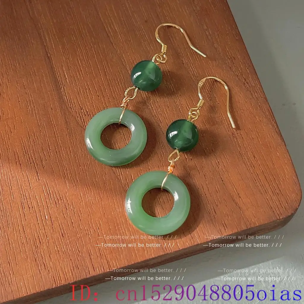 Green Real Jade Ring Earrings  - Vintage Fashion Ai recension och pris