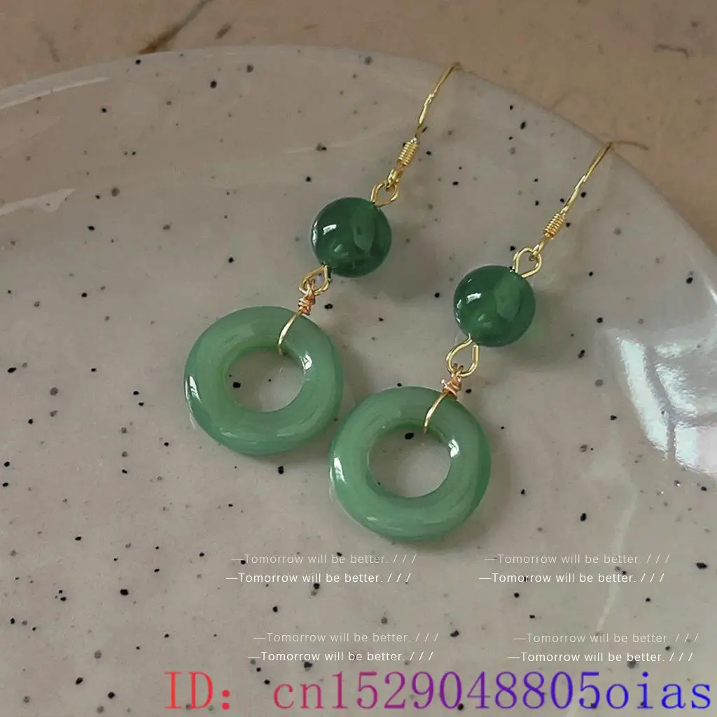 Green Real Jade Ring Earrings  - Vintage Fashion Ai recension och pris