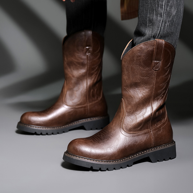 Fashion Mens Cowboy Boots New  - Vintage Fashion For Men recension och pris