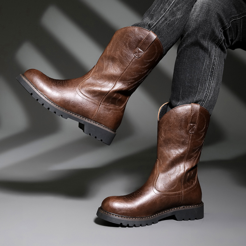 Fashion Mens Cowboy Boots New  - Vintage Fashion For Men recension och pris