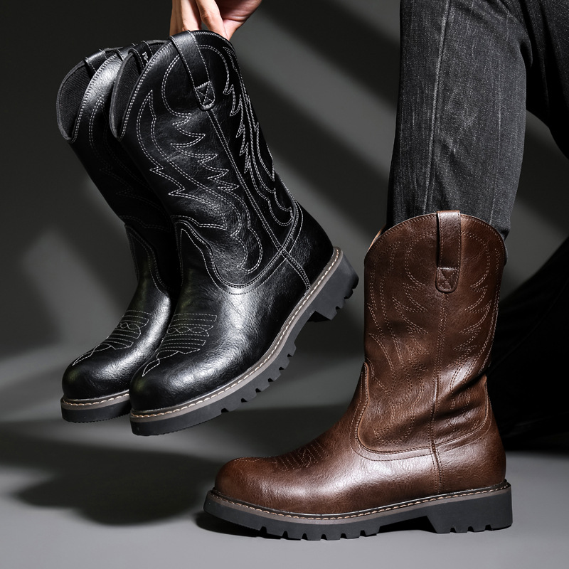 Fashion Mens Cowboy Boots New  - Vintage Fashion For Men recension och pris