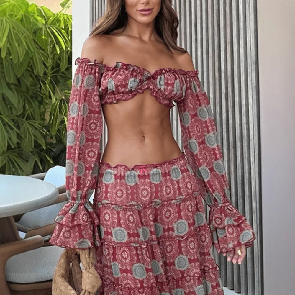 Vintage Print Skirt Two Piece  - Vintage Fashion Ai recension och pris