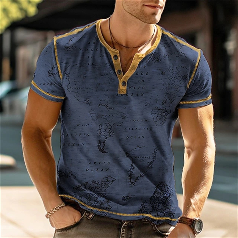 Men's Henry Shirts Funny 3D Pr - Vintage Fashion For Men recension och pris