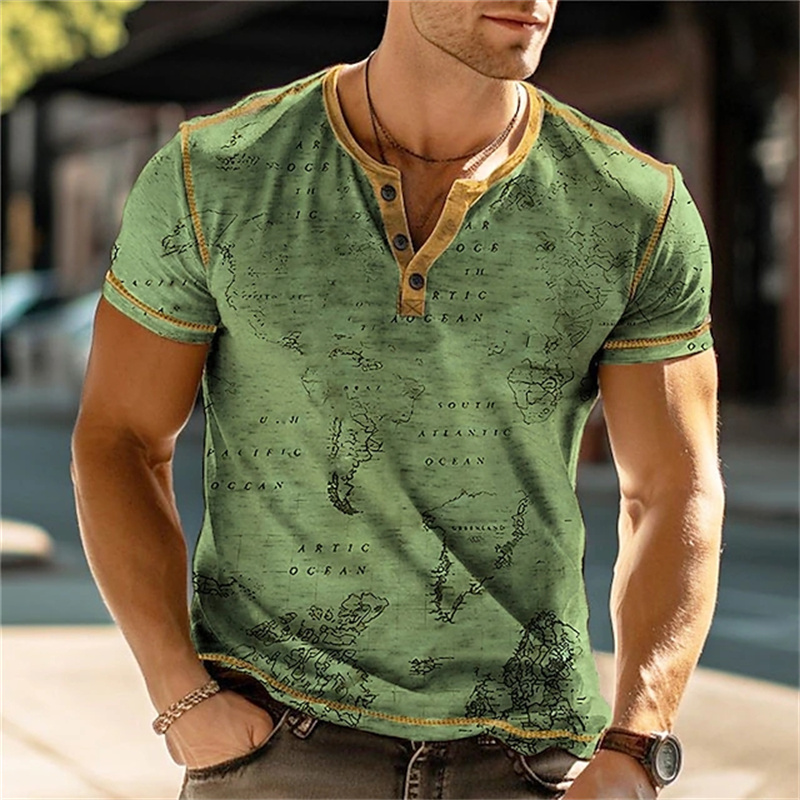 Men's Henry Shirts Funny 3D Pr - Vintage Fashion For Men recension och pris