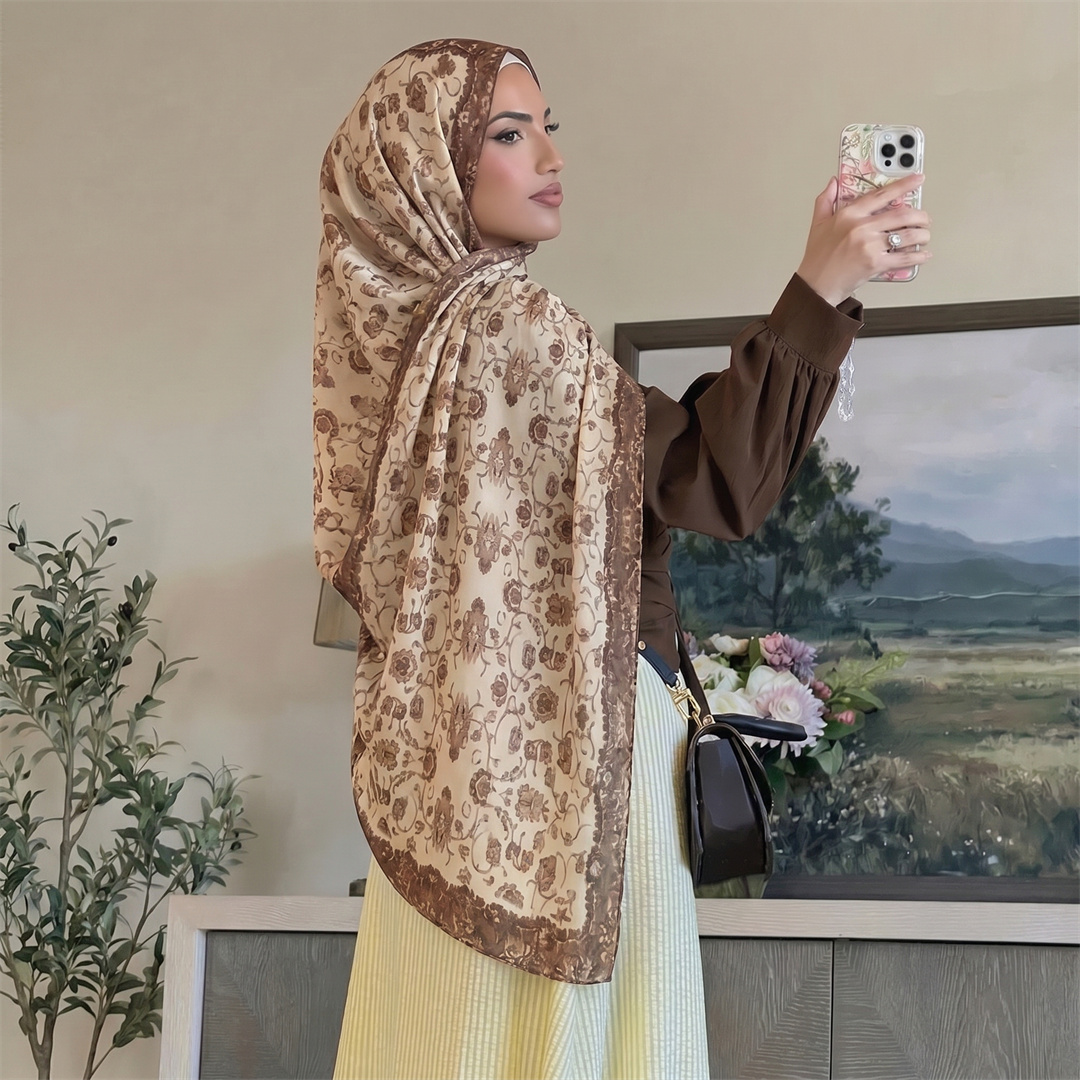 Vintage Floral Print Hijab Sof - Vintage Fashion For Women recension och pris
