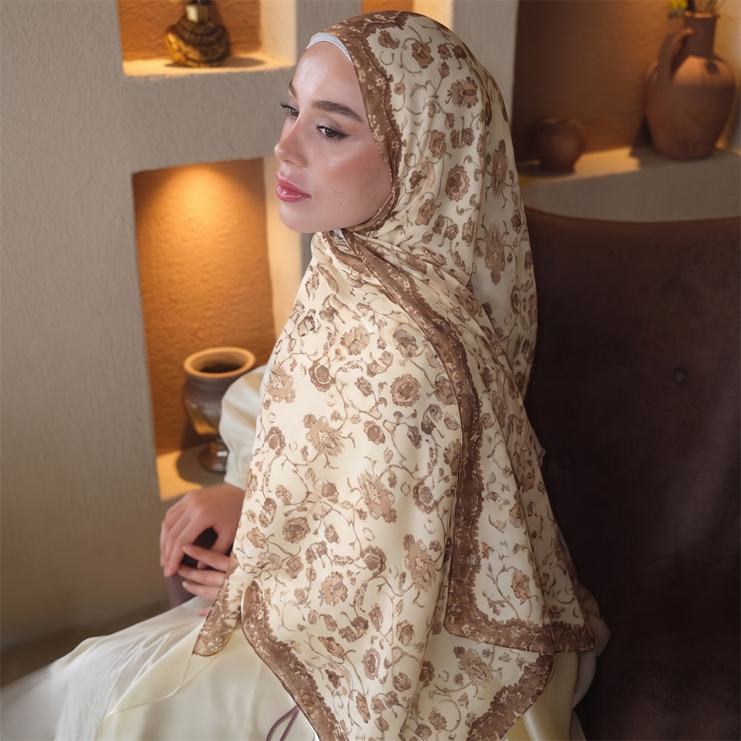 Vintage Floral Print Hijab Sof - Vintage Fashion For Women recension och pris