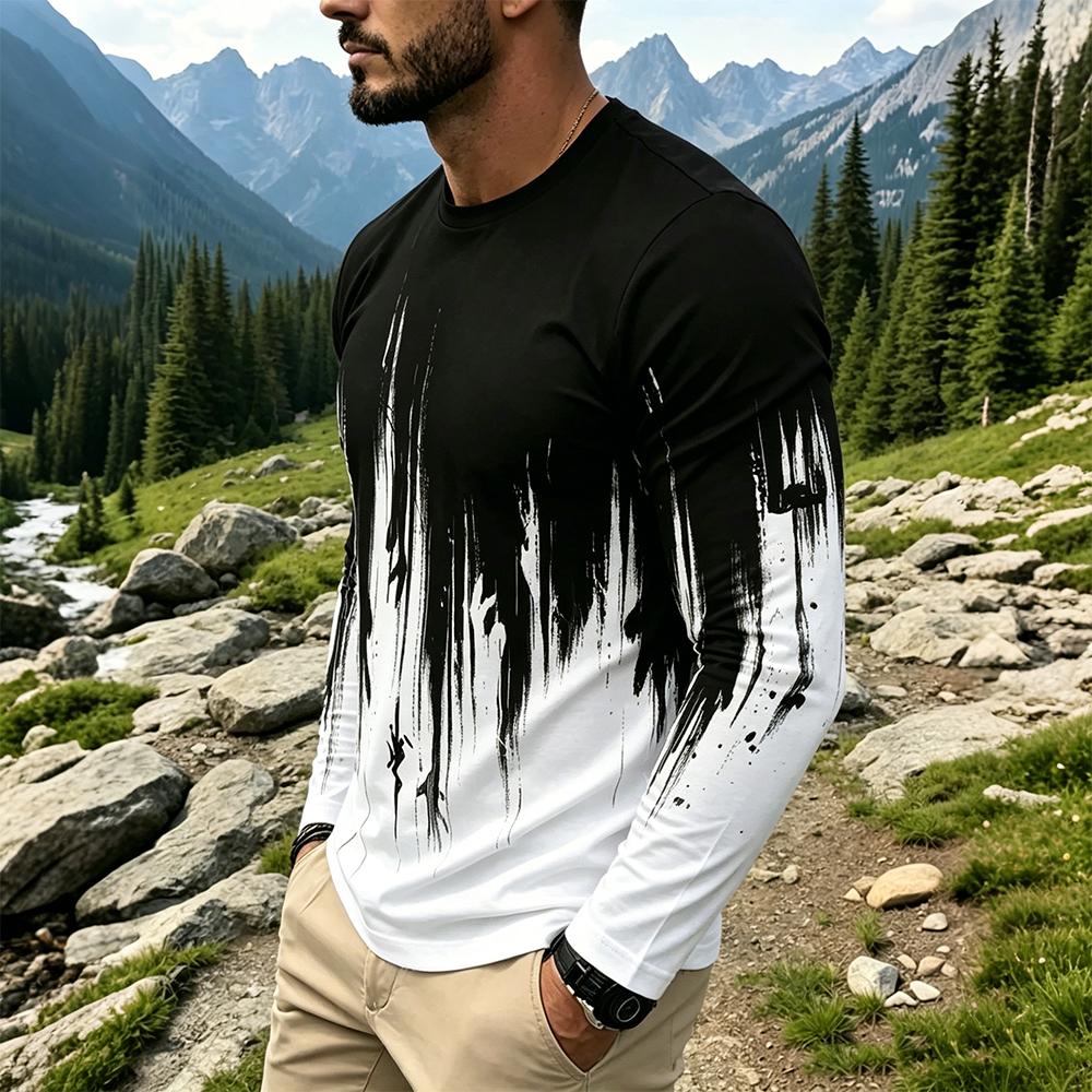 Men's Gradient Ink Splash Long - Vintage Fashion For Men recension och pris